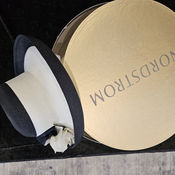 Vintage Nordstrom Hat Deep Blue/White - Picture 1 of 5